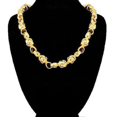 14K Yellow Gold Mens Fancy Chain 7 mm